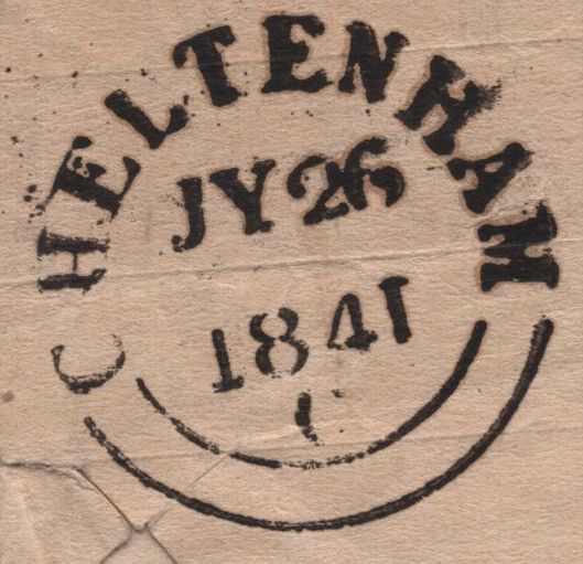 141742 1841 1D MULREADY ADVERT 'IMPERIAL FIRE INSURANCE COMPANY' (MA130a) GOOD TO FINE USED FROM CHELTENHAM TO LANCASTER.