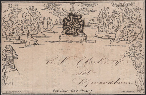 141743 1842 1D MULREADY ADVERT 'ATLAS ASSURANCE COMPANY' (MA103h) VERY FINE USED LONDON TO WYMONDHAM.