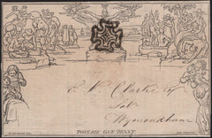 141743 1842 1D MULREADY ADVERT 'ATLAS ASSURANCE COMPANY' (MA103h) VERY FINE USED LONDON TO WYMONDHAM.