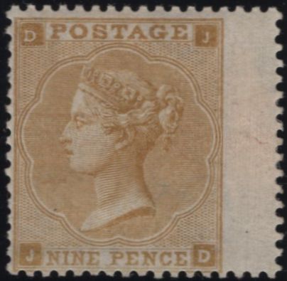 141755 1862 9D STRAW (SG87) SUPERB UNUSED.