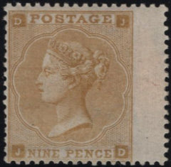 141755 1862 9D STRAW (SG87) SUPERB UNUSED.