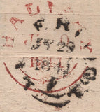 141759 1840 1D MULREADY WRAPPER 'CLERICAL, MEDICAL, AND GENERAL LIFE ASSURANCE SOCIETY' ADVERT 'WILLIAM CRAVEN, SOLICITOR, AGENT, HALIFAX' (SPEC MA113j) GOOD USED LIVERPOOL TO HALIFAX.