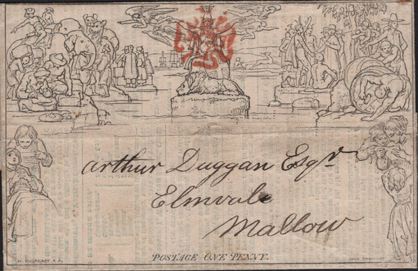 141760 1840 1D MULREADY ADVERT 'PURCELL AND SON'S POSTAGE ADVERTISER' (MA22b) FINE USED WITHIN IRELAND FROM CORK TO MALLOW.