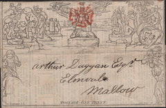 141760 1840 1D MULREADY ADVERT 'PURCELL AND SON'S POSTAGE ADVERTISER' (MA22b) FINE USED WITHIN IRELAND FROM CORK TO MALLOW.