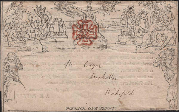 141761 1840 1D MULREADY ADVERT 'J. H. PARKER' (MA462) FINE TO VERY FINE USED OXFORD TO WAKEFIELD.