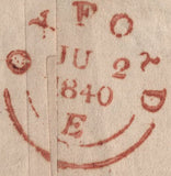 141761 1840 1D MULREADY ADVERT 'J. H. PARKER' (MA462) FINE TO VERY FINE USED OXFORD TO WAKEFIELD.