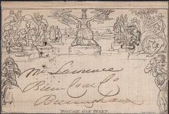 141762 1843 1D MULREADY WRAPPER 'ATLAS ASSURANCE COMPANY' ADVERT (MA103k) FINE USED WOLVERHAMPTON TO BIRMINGHAM.