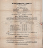 141764 1842 1D MULREADY ADVERT 'ATLAS ASSURANCE COMPANY' (MA103f) VERY FINE USED LONDON TO LIVERPOOL.