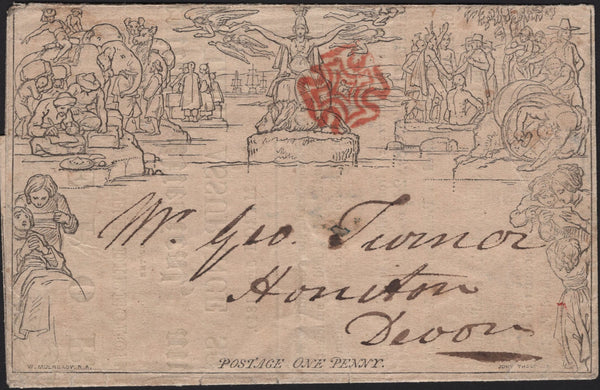 141766 1840 1D MULREADY 'CLERICAL, MEDICAL, AND GENERAL LIFE ASSURANCE SOCIETY' ADVERT (MA106b) GOOD USED LONDON TO HONITON, DEVON.