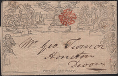 141766 1840 1D MULREADY 'CLERICAL, MEDICAL, AND GENERAL LIFE ASSURANCE SOCIETY' ADVERT (MA106b) GOOD USED LONDON TO HONITON, DEVON.