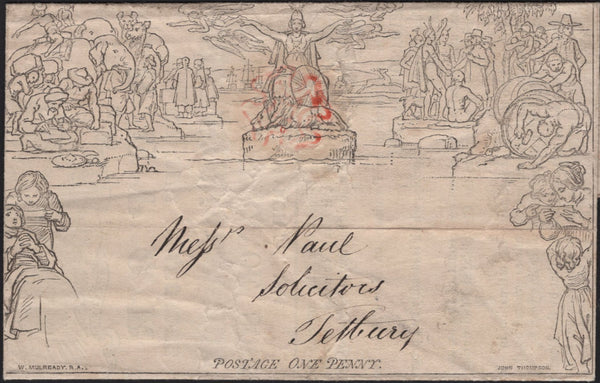 141768 1841 1D MULREADY ADVERT 'CLERICAL MEDICAL AND GENERAL LIFE ASSURANCE SOCIETY' AT LOWER RIGHT 'CHARLES LAWRENCE, SOLICITOR, AGENT, CIRENCESTER' (SPEC MA112h).