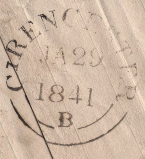 141768 1841 1D MULREADY ADVERT 'CLERICAL MEDICAL AND GENERAL LIFE ASSURANCE SOCIETY' AT LOWER RIGHT 'CHARLES LAWRENCE, SOLICITOR, AGENT, CIRENCESTER' (SPEC MA112h).