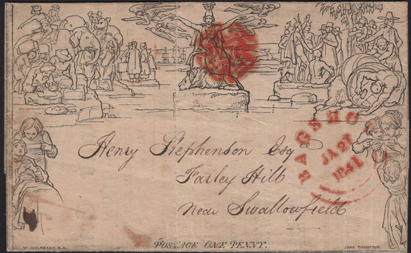 141769 1841 1D MULREADY ADVERT 'CLERICAL MEDICAL AND GENERAL LIFE ASSURANCE SOCIETY' BAGSHOT TO SWALLOWFIELD, BERKS WITH 'J. MEARS, SOLICITOR, BAGSHOT' (SPEC MA113u).