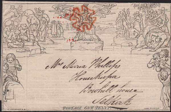 141774 1841 1D MULREADY 'EDINBURGH ENVELOPE ADVERTISER' 'No.VI DECEMBER 30 1840' (MA7zf) VERY FINE USED EDINBURGH TO SELKIRK.
