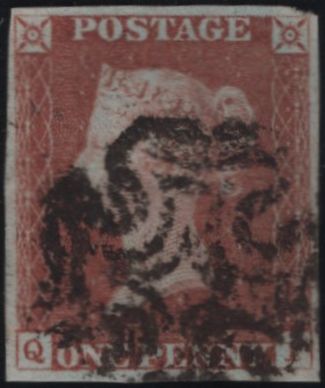 141782 1840-41 MATCHED TRIO 1D BLACKS PL.1A (SG2), PL.1B (SG2) AND PENNY RED PL.1B (SG7) LETTERED QI.