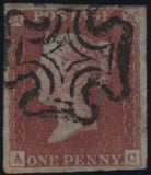 141784 1840-41 MATCHED TRIO 1D BLACKS PL.1A (SG2), PL.1B (SG2) AND PENNY RED PL.1B (SG7) LETTERED AC.