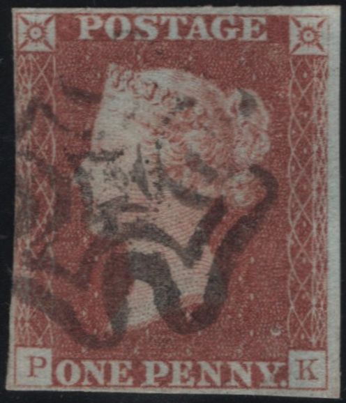 141785 1840-41 MATCHED PAIR 1D BLACK PL.1B (SG2) AND 1D RED (SG7) LETTERED PK.