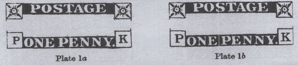 141785 1840-41 MATCHED PAIR 1D BLACK PL.1B (SG2) AND 1D RED (SG7) LETTERED PK.