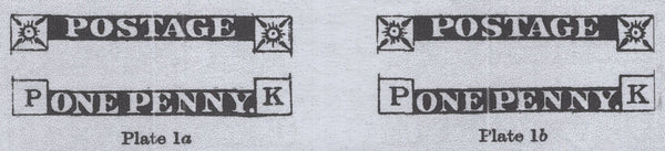 141786 1840 1D BLACK PL.1B (SG2)(PK 'RETOUCHED CHECK LETTERS' SPEC AS5e) GOOD TO FINE USED.