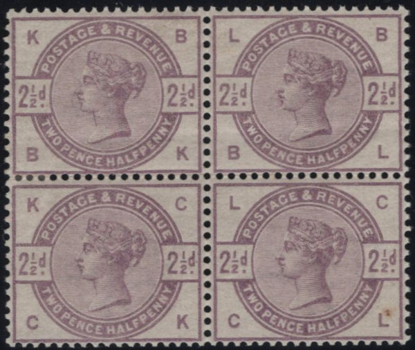 141789 1884 2½D LILAC (SG190) UNUSED BLOCK OF FOUR,  GOOD TO FINE O.G.
