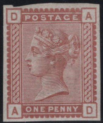 141795 1880 1D VENETIAN-RED ERROR IMPERFORATE (SG166a) GOOD UNUSED.