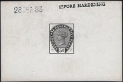 141809 1883 5D DULL GREEN FINE DIE PROOF FROM THE UNISSUED DIE 1 WITH 'LINE UNDER D'.