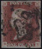 141826 1840-41 MATCHED QUARTET 1D GREY-BLACK PL.1A (SG3), 1D BLACKS PL.1B (SG2) WITH RED AND BLACK MALTESE CROSSES AND 1D RED PL.1B (SG7) ALL LETTERED RE.