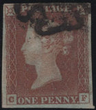 141830 1840-41 MATCHED TRIO 1D BLACKS PL.1A (SG3), PL.1B (SG2) AND PENNY RED PL.1C (SG7/SPEC AS8) LETTERED CF.