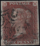 141832 1840-41 MATCHED TRIO  1D BLACKS PL.1A (SG3), PL.1B (SG2) AND 1D RED PL.1C (SG7/SPEC AS8) LETTERED JB.