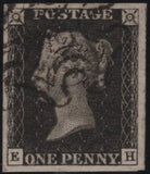 141833 1840-41 MATCHED QUARTET 1D BLACK PL.8 (SG2), AND 1D REDS (SG7) X 3 IN STATE ONE (SPEC AS51) X 2, ONE WITH RED MALTESE CROSS AND SINGLE IN STATE TWO (SPEC AS55) LETTERED EH.