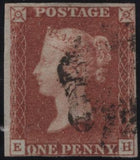 141833 1840-41 MATCHED QUARTET 1D BLACK PL.8 (SG2), AND 1D REDS (SG7) X 3 IN STATE ONE (SPEC AS51) X 2, ONE WITH RED MALTESE CROSS AND SINGLE IN STATE TWO (SPEC AS55) LETTERED EH.