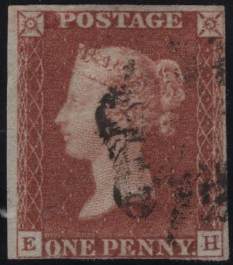 141833 1840-41 MATCHED QUARTET 1D BLACK PL.8 (SG2), AND 1D REDS (SG7) X 3 IN STATE ONE (SPEC AS51) X 2, ONE WITH RED MALTESE CROSS AND SINGLE IN STATE TWO (SPEC AS55) LETTERED EH.