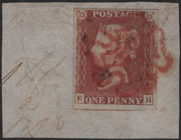 141833 1840-41 MATCHED QUARTET 1D BLACK PL.8 (SG2), AND 1D REDS (SG7) X 3 IN STATE ONE (SPEC AS51) X 2, ONE WITH RED MALTESE CROSS AND SINGLE IN STATE TWO (SPEC AS55) LETTERED EH.