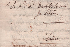 141835 1600 MAIL FROM LIVORNO, TUSCANY TO 'BARTOLO. CORSINI IN LONDRA'.