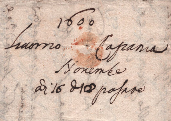 141835 1600 MAIL FROM LIVORNO, TUSCANY TO 'BARTOLO. CORSINI IN LONDRA'.