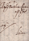 141838 1583 MAIL VERONA TO BARTOLAMEO CORSINI, LONDRA WITH MANUSCRIPT 'pq' (PER QUESTA).