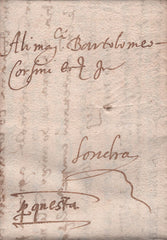 141839 1587 MAIL FROM ROUEN, FRANCE TO BARTOLOMEO CORSINI A LONDRA.