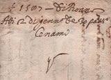 141839 1587 MAIL FROM ROUEN, FRANCE TO BARTOLOMEO CORSINI A LONDRA.