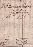 141840 1586 MAIL FROM VENICE TO BARTOLOMEO CORSINI IN LONDRA VIA MERCHANT STRANGERS POST WITH CAPPONI'S GUILD SIGN ON FRONT.