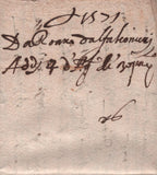 141842 1571 MAIL FROM ROUEN, FRANCE TO FILIPPO CORSINI IN LONDON WITH MANUSCRIPT 'pq'.
