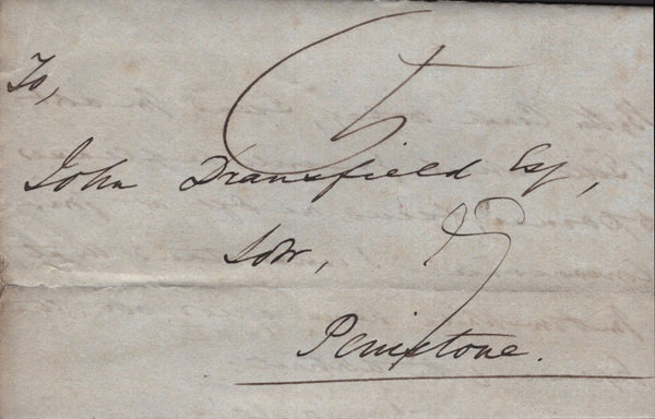 141851 1831-1849 UNUSUAL COLLECTION 19 COVERS SHOWING 'POSTMASTERS PERK' (ADDITIONAL CHARGE) FOR DELIVERING COVERS LOCALLY WITHIN THE PENISTONE AREA OF SOUTH YORKS.