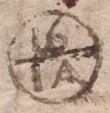 141857 1723 MAIL LONDON TO NORTH SEATON, NORTHUMBERLAND ENDORSED 'By Morpeth Bagg'.