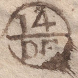 141858 1723 MAIL LONDON TO NORTH SEATON, NORTHUMBERLAND ENDORSED 'Morpeth Bagg'.