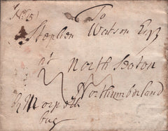 141859 1752 MAIL LONDON TO NORTH SEATON, NORTHUMBERLAND ENDORSED 'By Morpeth Bag'.