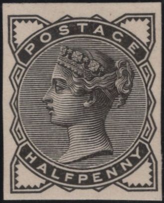 141863 1880 ½D (SG 164) PLATE PROOF IN BLACK.