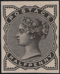 141863 1880 ½D (SG 164) PLATE PROOF IN BLACK.