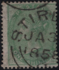 141864 1856 1S GREEN (SG 72) FINE TO VERY FINE USED.