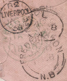 141878 1858 MAIL MARYCULTER, KINCARDINE TO NEW BRUNSWICK, NORTH AMERICA, 6D (SG68) 'MARYCULTER' SCOTS LOCAL CANCELLATION.