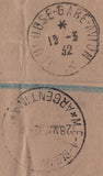 141891 1932 REGISTERED AIR MAIL MIDDLESBROUGH, YORKS TO BUENOS AIRES, ARGENTINE WITH 5S SEAHORSE (SG416), 3D AND KGV 1S X 3.