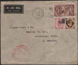 141894 1939 AIR MAIL LONDON TO VALPARAISO, CHILE WITH 2/6 SEAHORSE (SG450) AND KGVI 6D AND 1S.